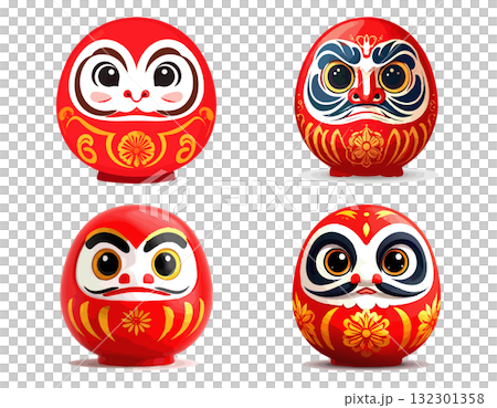 かわいいだるまのイラストセット 132301358