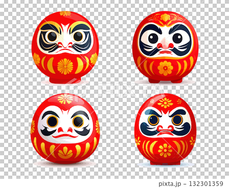 かわいいだるまのイラストセット 132301359