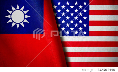 アメリカの国旗と中華民国の国旗 アメリカの国旗と中華民国の国旗 132301440