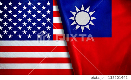 アメリカの国旗と中華民国の国旗 アメリカの国旗と中華民国の国旗 132301441