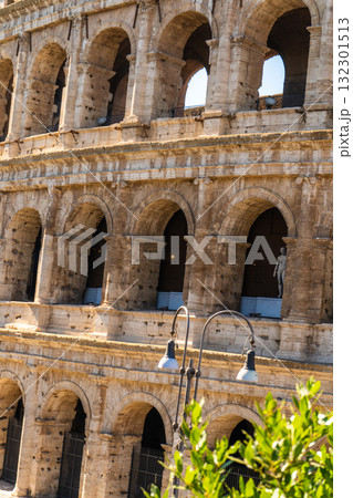 Colosseum Rome Italy architecture closeup. Colosseum Rome Italy architecture closeup. 132301513
