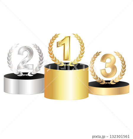 First, second and third place on the podium design 132301561
