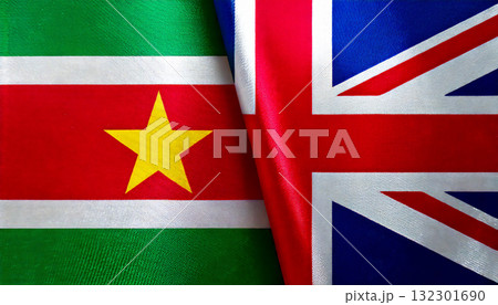 イギリスの国旗とスリナムの国旗 イギリスの国旗とスリナムの国旗 132301690