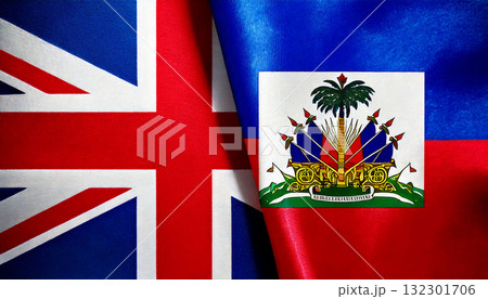 イギリスの国旗とハイチの国旗 132301706