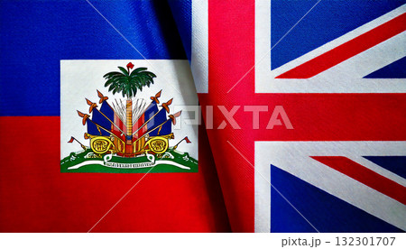 イギリスの国旗とハイチの国旗 イギリスの国旗とハイチの国旗 132301707