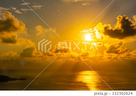 Beautiful sunset or sunrise over the sea with colorful clouds,Amazing clouds and majestic light nature background Beautiful sunset or sunrise over the sea with colorful clouds,Amazing clouds and majestic light nature background 132302624