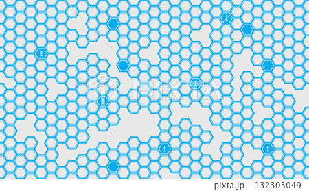 近未来サイバー六角形パターン背景(グレー) 近未来サイバー六角形パターン背景(グレー) 132303049