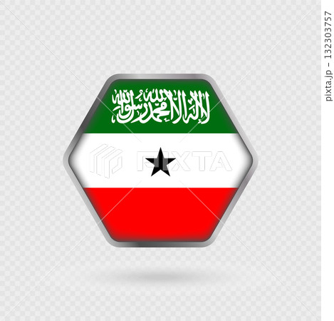 Somaliland flag in a hexagon frame. Somaliland flag in a hexagon frame. 132303757
