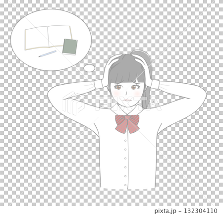 Girl struggling with studying Girl struggling with studying 132304110