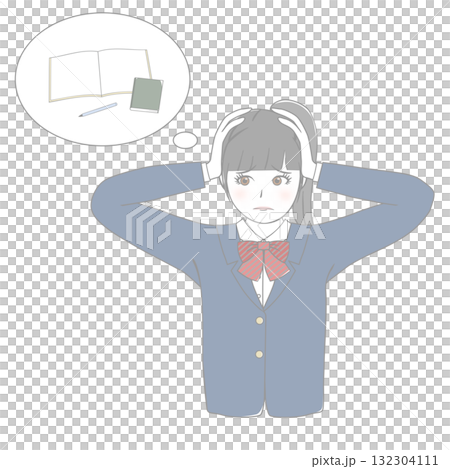 Girl struggling with studying Girl struggling with studying 132304111
