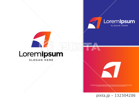 Creative flight launch icon logo design template 132304286