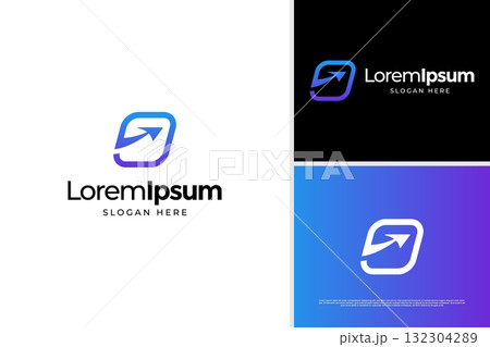 Creative letter s with flight launch symbol logo design template 132304289
