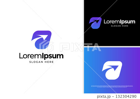 Creative letter s with flight launch symbol logo design template 132304290