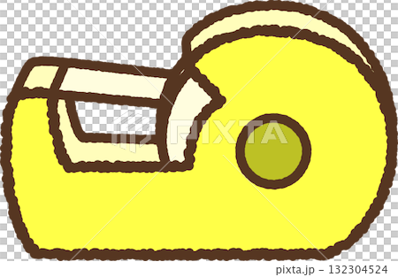 手書き風の単品アイコンイラスト　セロハンテープ 132304524