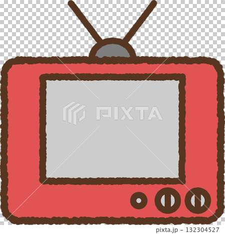 手書き風の単品アイコンイラスト ブラウン管テレビ 手書き風の単品アイコンイラスト ブラウン管テレビ 132304527