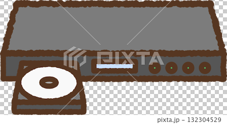 手繪單一圖示插圖：藍光錄影機 132304529