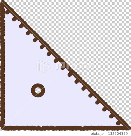 Hand-drawn single icon illustration: Set square 132304539