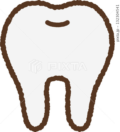 手書き風の単品アイコンイラスト　歯 132304541