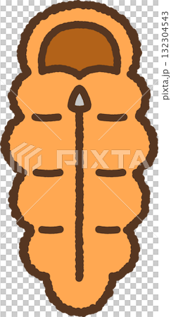 手書き風の単品アイコンイラスト　寝袋 132304543