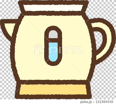 手書き風の単品アイコンイラスト　電気ポット 132304550