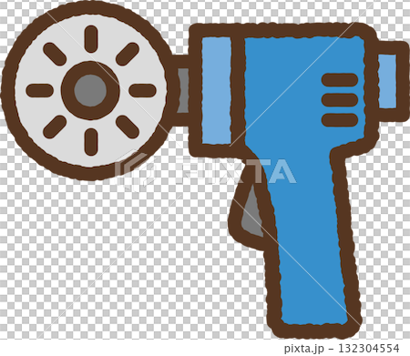 手繪單圖示插圖：電動切割機 132304554