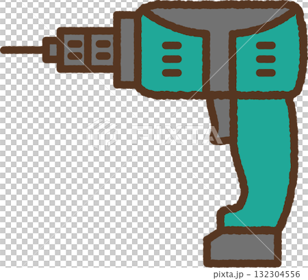 手繪單一圖示插圖：電鑽 132304556