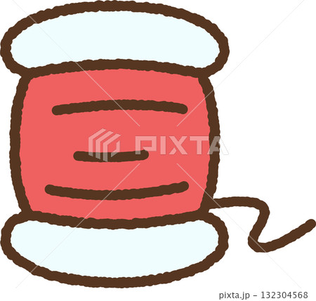 手書き風の単品アイコンイラスト 縫い糸 手書き風の単品アイコンイラスト 縫い糸 132304568