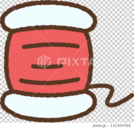 手書き風の単品アイコンイラスト 縫い糸 手書き風の単品アイコンイラスト 縫い糸 132304568