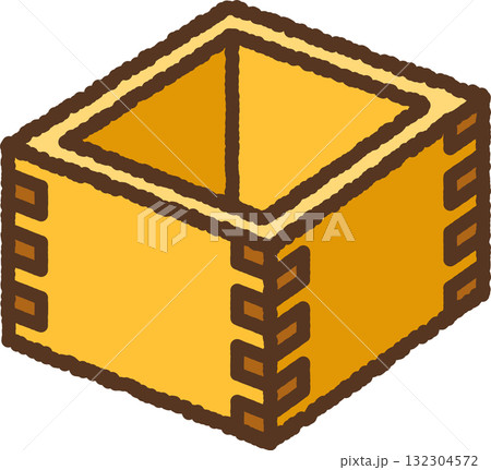 手書き風の単品アイコンイラスト　一合枡 132304572