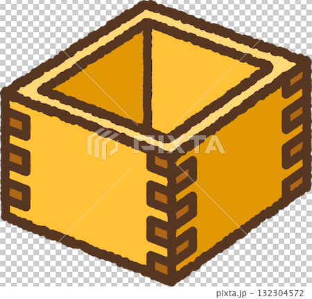 手書き風の単品アイコンイラスト　一合枡 132304572