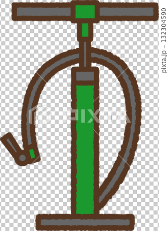 手繪自行車打氣筒的單一圖示插圖 132304590