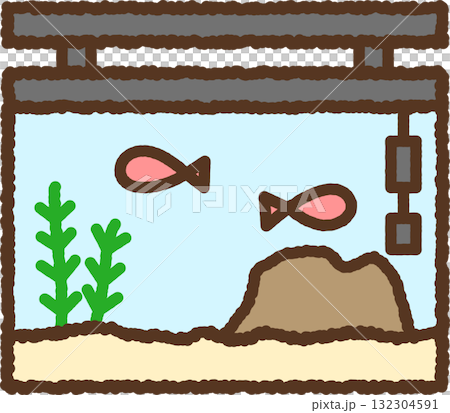 手繪單一圖示插圖：水族館 132304591