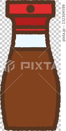 手繪單圖示插圖：醬油瓶 132304599