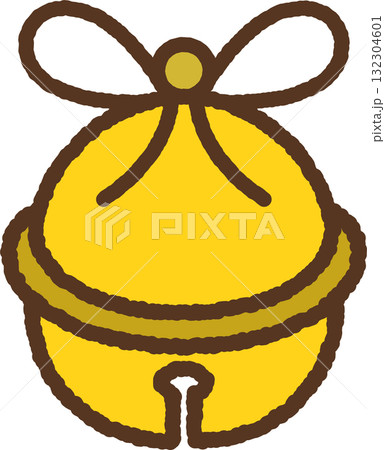 手書き風の単品アイコンイラスト　鈴 132304601