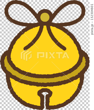 手書き風の単品アイコンイラスト　鈴 132304601