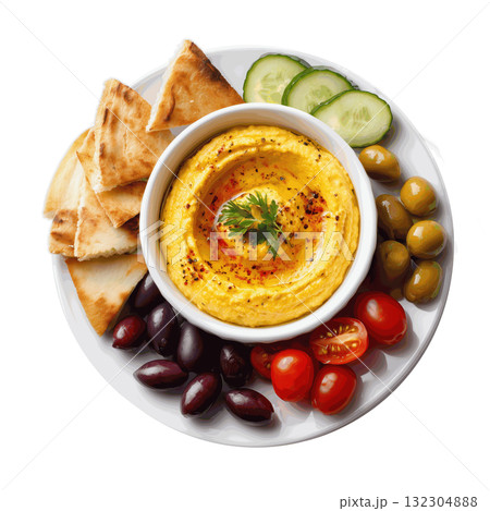 Clipart Hummus Platter with Fresh Ingredients and Empty Space for Text Perfect for Healthy Food Promotion Clipart Hummus Platter with Fresh Ingredients and Empty Space for Text Perfect for Healthy Food Promotion 132304888