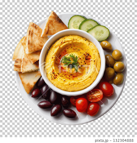Clipart Hummus Platter with Fresh Ingredients and Empty Space for Text Perfect for Healthy Food Promotion Clipart Hummus Platter with Fresh Ingredients and Empty Space for Text Perfect for Healthy Food Promotion 132304888