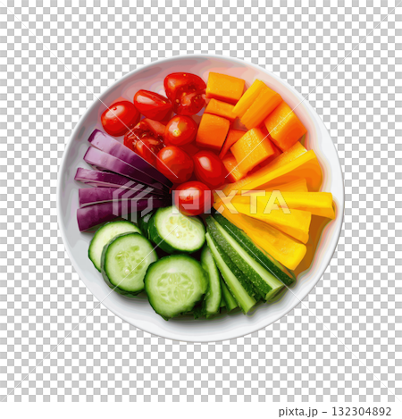 Clipart Colorful Rainbow Veggie Plate on White Background for Healthy Eating Ideas Clipart Colorful Rainbow Veggie Plate on White Background for Healthy Eating Ideas 132304892