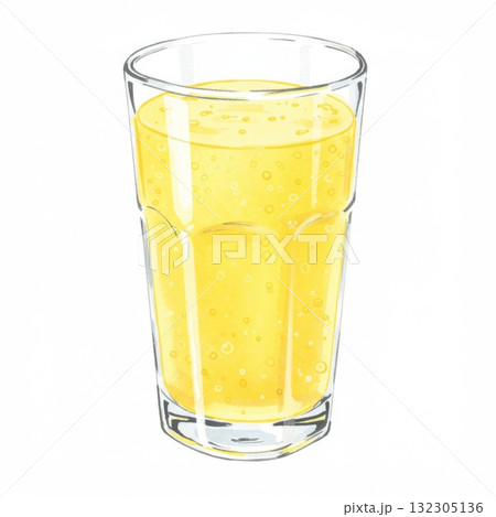Yellow Citrus Drink in a Glass 132305136