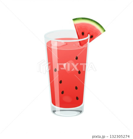 Refreshing Watermelon Juice in Glass with Ice Refreshing Watermelon Juice in Glass with Ice 132305274