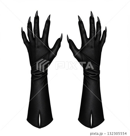 Black Long Gloves with Claws Halloween Costume Accessory Black Long Gloves with Claws Halloween Costume Accessory 132305554