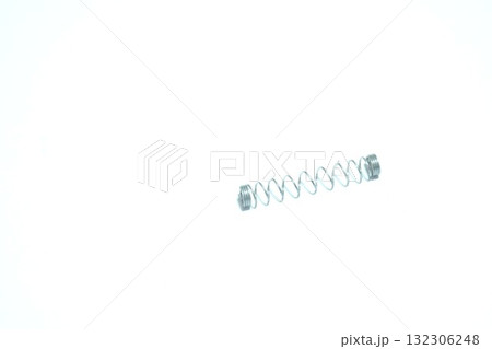 silver pen spring arranging on white background 132306248