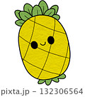 Cute cartoon pineapple with a smiling 132306564