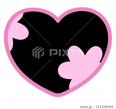 Illustration of black heart with flower pattern for Valentine's day, love sign, heart symbol, fashion, accessory, cute patch, shirt print, fabric, sticker, wedding card, barbie, brooch, pin, couple Illustration of black heart with flower pattern for Valentine's day, love sign, heart symbol, fashion, accessory, cute patch, shirt print, fabric, sticker, wedding card, barbie, brooch, pin, couple 132306569