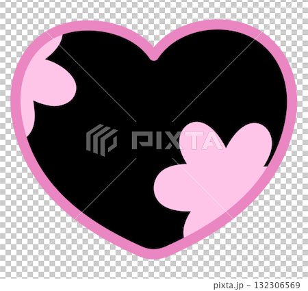 Illustration of black heart with flower pattern for Valentine's day, love sign, heart symbol, fashion, accessory, cute patch, shirt print, fabric, sticker, wedding card, barbie, brooch, pin, couple Illustration of black heart with flower pattern for Valentine's day, love sign, heart symbol, fashion, accessory, cute patch, shirt print, fabric, sticker, wedding card, barbie, brooch, pin, couple 132306569