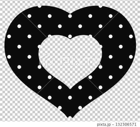 Illustration of black heart with polka dot pattern for Valentine's day, love sign, heart symbol, fashion, accessory, cute patch, shirt print, fabric, sticker, wedding card, barbie, brooch, pin, couple Illustration of black heart with polka dot pattern for Valentine's day, love sign, heart symbol, fashion, accessory, cute patch, shirt print, fabric, sticker, wedding card, barbie, brooch, pin, couple 132306571