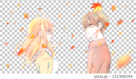 面對彼此的男性和女性夫婦秋葉 132306594