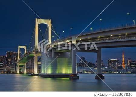 Rainbow Bridge and Blue Hour Rainbow Bridge and Blue Hour 132307836