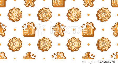 Seamless Gingerbread Cookie Pattern Seamless Gingerbread Cookie Pattern 132308376