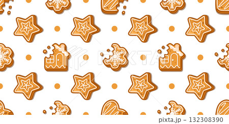 Seamless Gingerbread House Cookie Pattern Seamless Gingerbread House Cookie Pattern 132308390